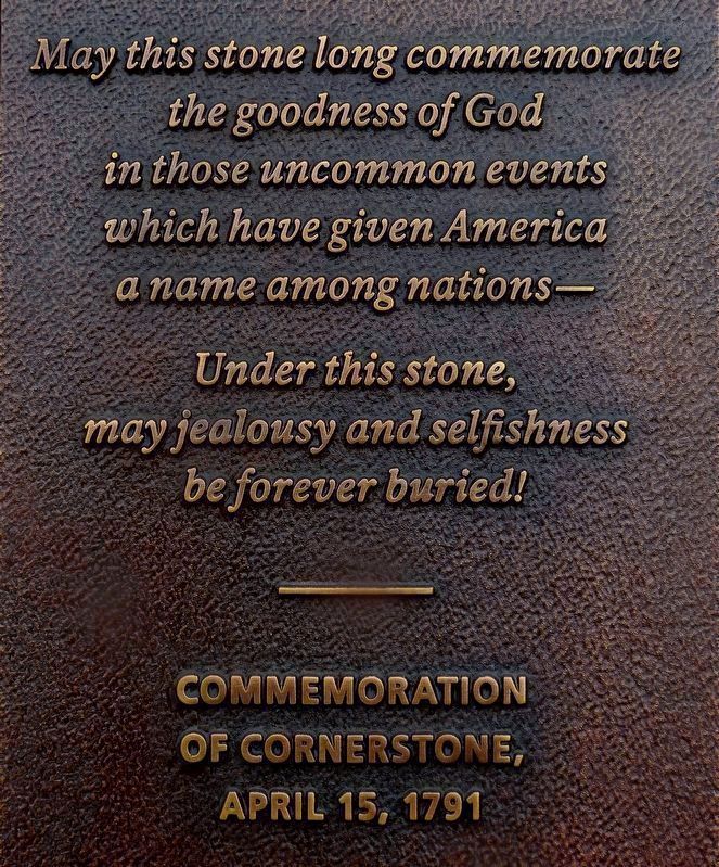 Commemoration of Cornerstone, April 15, 1791. image. Click for full size.
