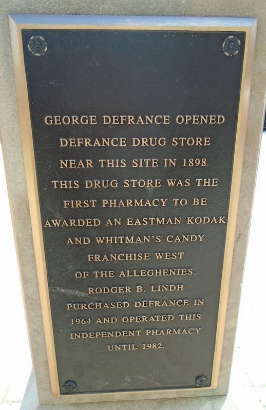 DeFrance Drug Store History Marker image. Click for full size.