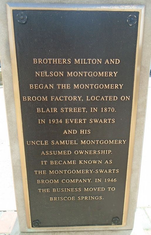 Montgomery Broom Factory Marker image. Click for full size.