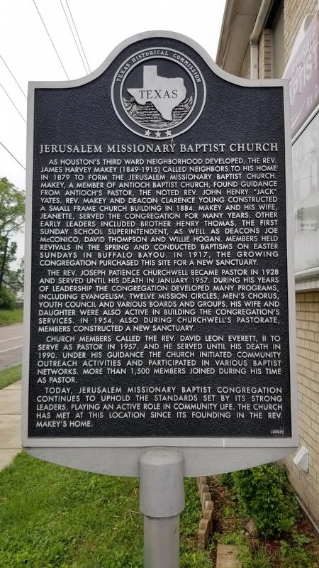 Jerusalem Missionary Baptist Church Marker image. Click for full size.