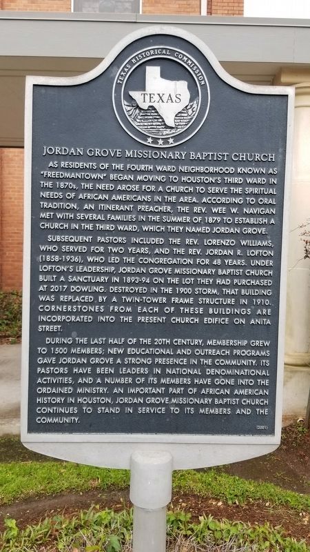 Jordan Grove Missionary Baptist Church Marker image. Click for full size.