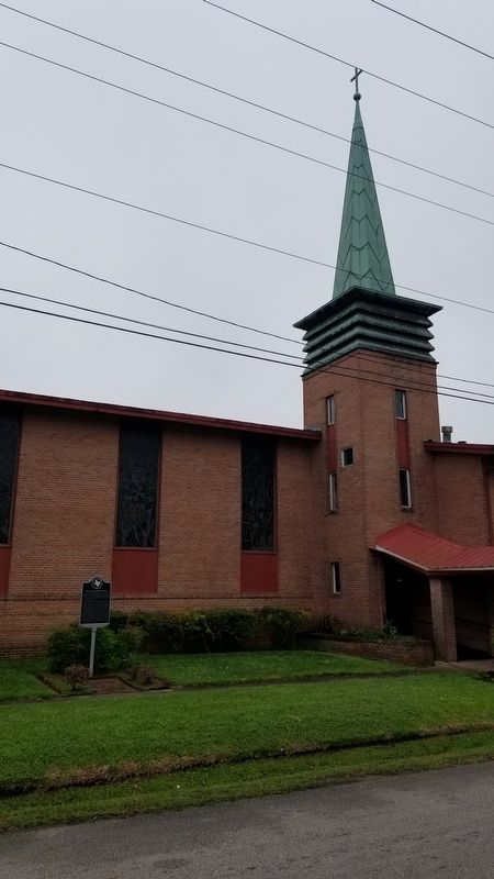 The view of the Trinity United Methodist Church and Marker from the street image. Click for full size.