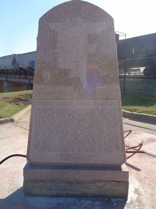 Edmond Station, Indian Territory Marker image. Click for full size.