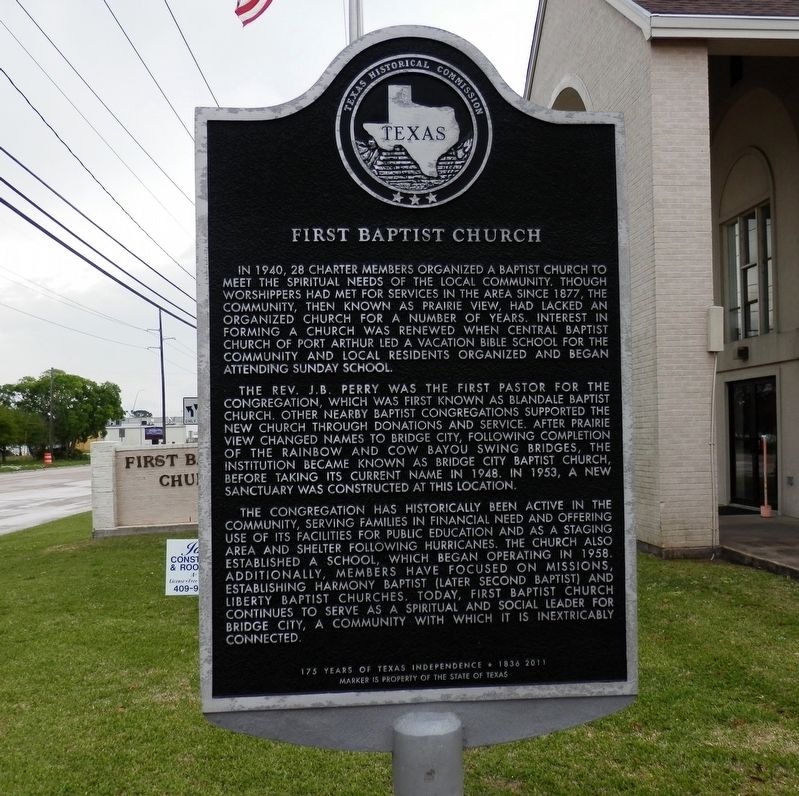 First Baptist Church Marker image. Click for full size.