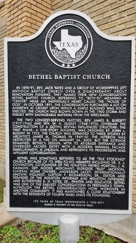 Bethel Baptist Church Marker. Click for full size. Bethel Baptist Church Marker image. Click for full size.