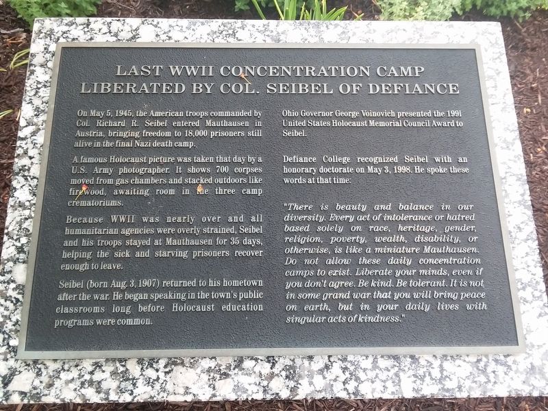 Last WWII Concentration Camp Marker image. Click for full size.