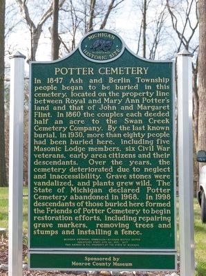 Potter Cemetery Marker image. Click for full size.