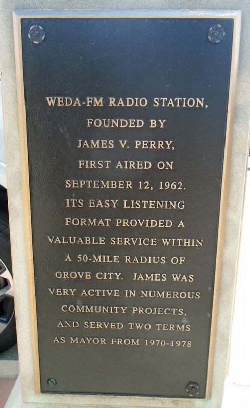 James V. Perry and WEDA-FM Marker image. Click for full size.
