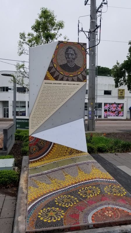 Reverend John Henry "Jack" Yates Marker with mosaic artwork. Click for full size. Reverend John Henry "Jack" Yates Marker with mosaic artwork image. Click for full size.