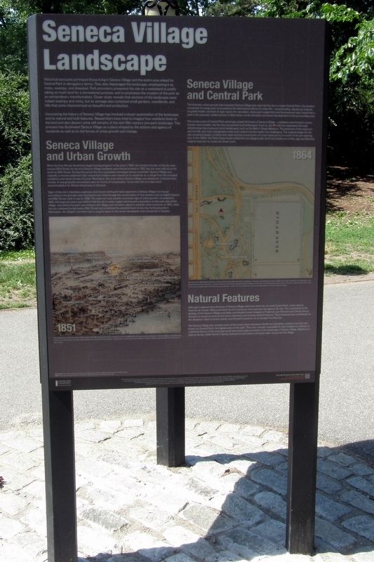Seneca Village Landscape Marker. Click for full size. Seneca Village Landscape Marker image. Click for full size.