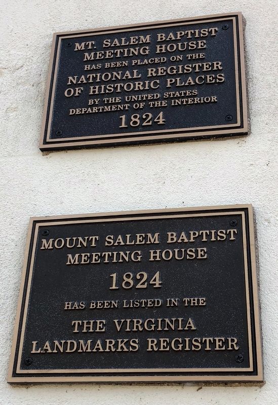 Mt. Salem Baptist Meeting House Marker image. Click for full size.