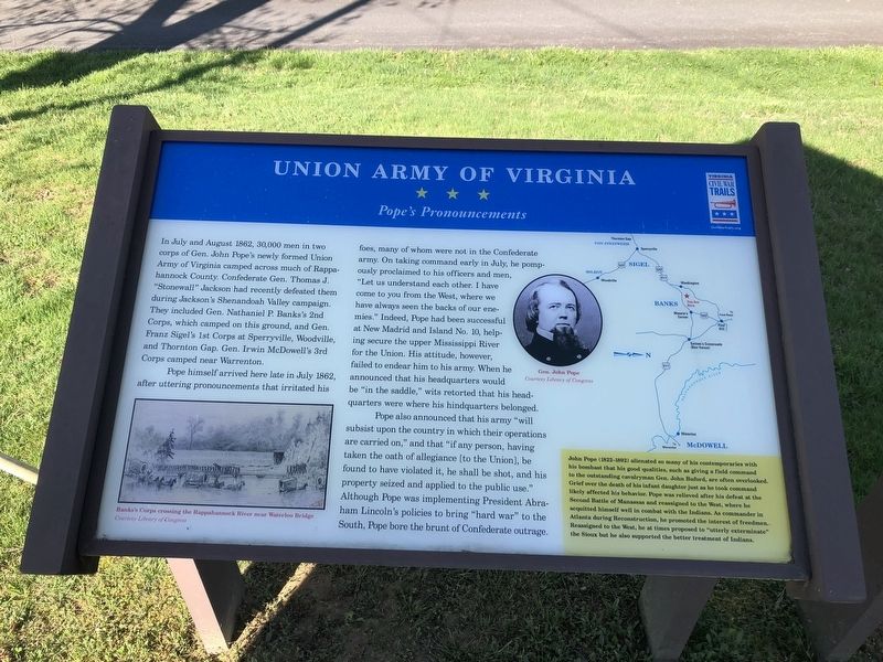 Union Army of Virginia Marker image. Click for full size.