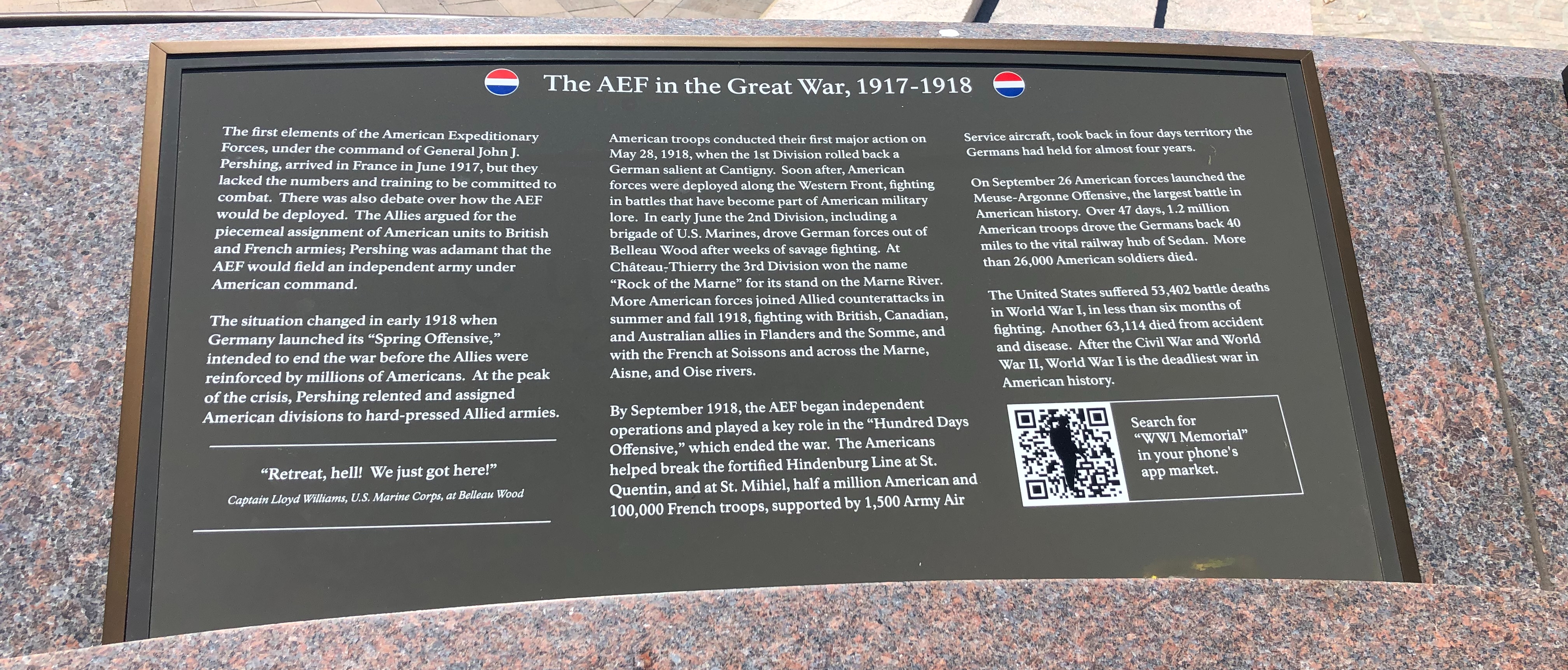 The AEF in the Great War, 1917-1918 Marker