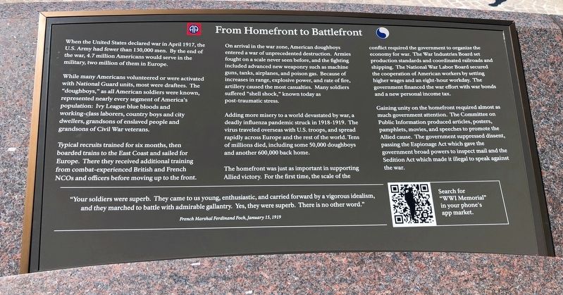 From Homefront to Battlefront Marker image. Click for full size.