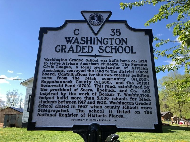 Washington Graded School Marker image. Click for full size.