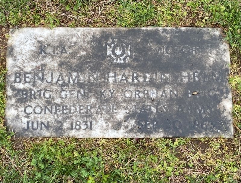 Brigadier General Benjamin Hardin Helms headstone image. Click for full size.