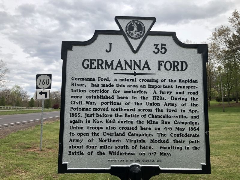 Germanna Ford Marker image. Click for full size.