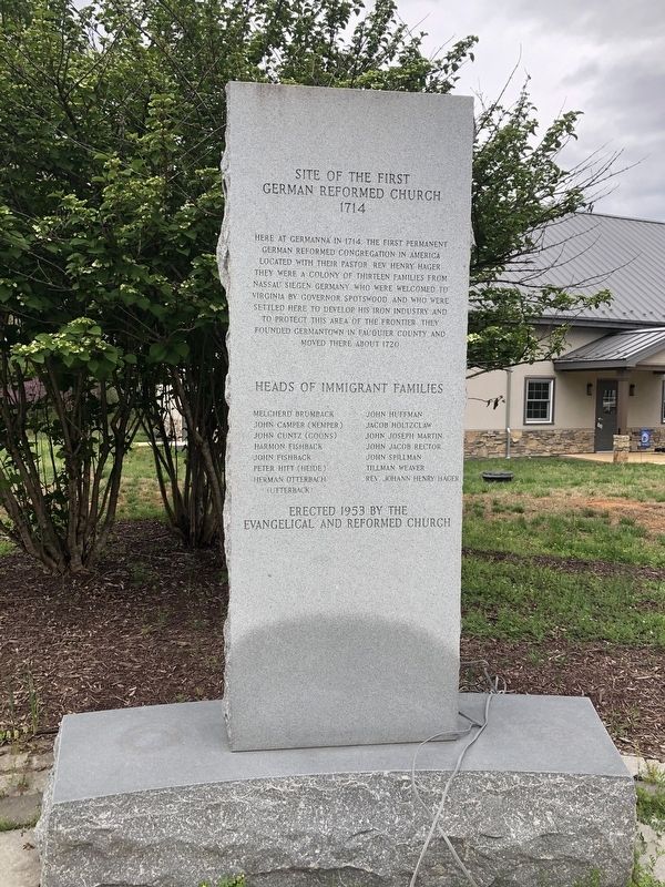Site of the First German Reformed Church Marker image. Click for full size.