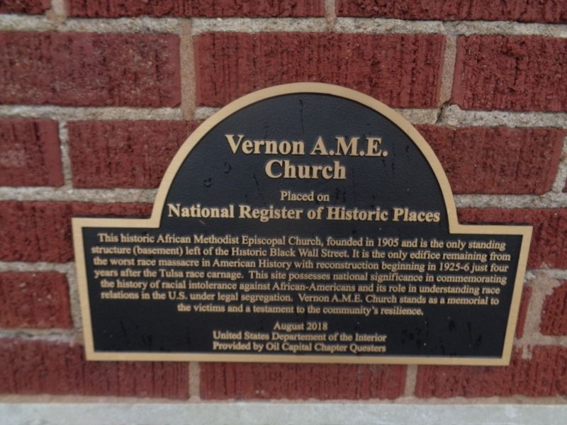 Vernon A.M.E. Church Marker image. Click for full size.