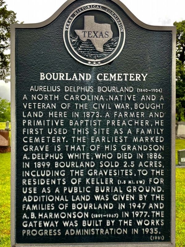 Bourland Cemetery Marker image. Click for full size.