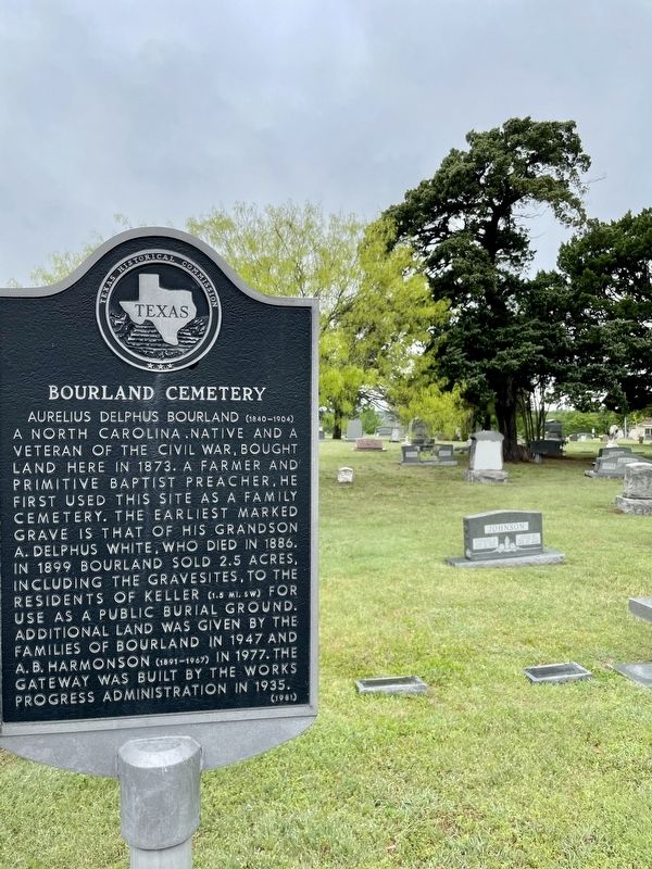 Bourland Cemetery Marker. Click for full size. Bourland Cemetery Marker image. Click for full size.