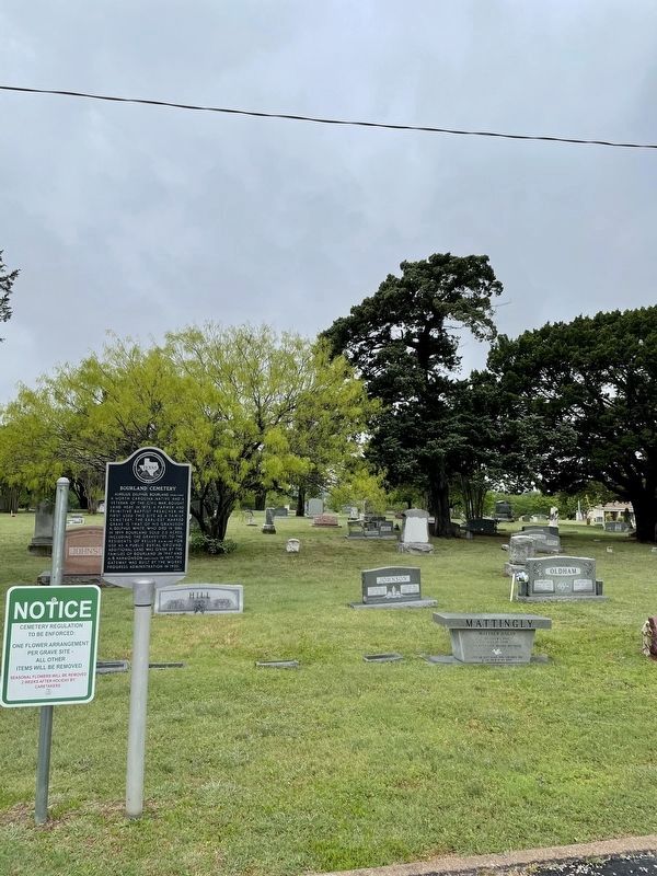 Bourland Cemetery and Marker. Click for full size. Bourland Cemetery and Marker image. Click for full size.