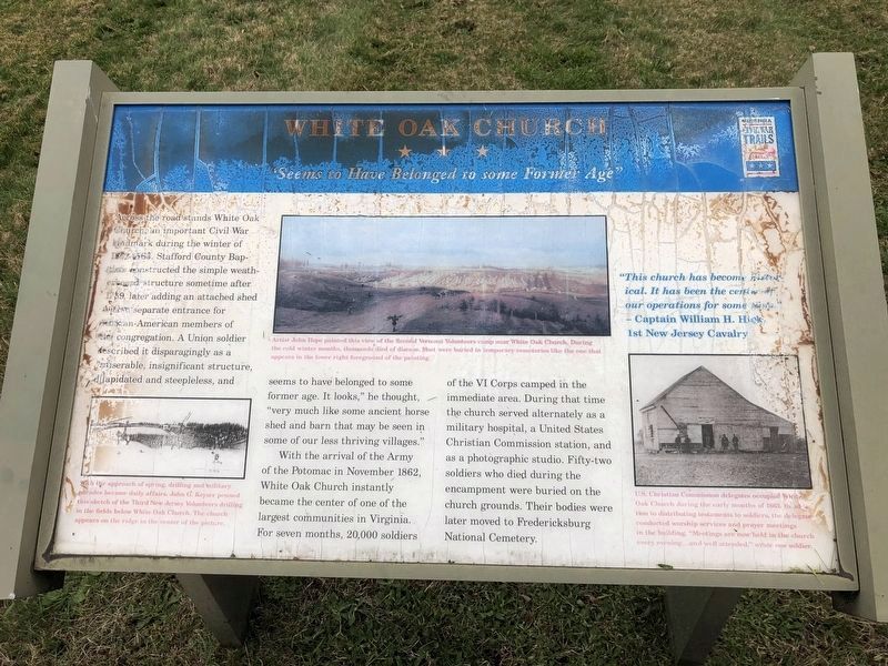 White Oak Church Marker image. Click for full size.