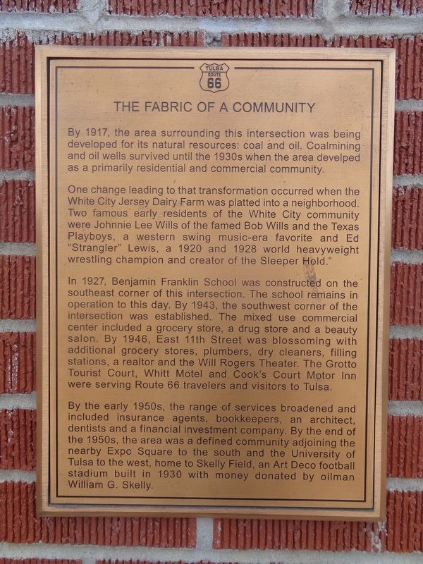 The Fabric of a Community Marker image. Click for full size.