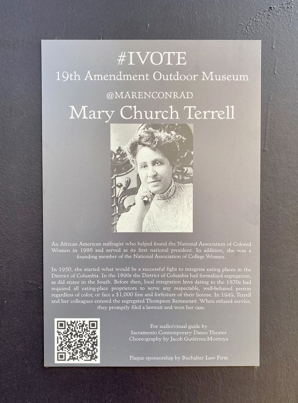 Mary Church Terrell Marker image. Click for full size.
