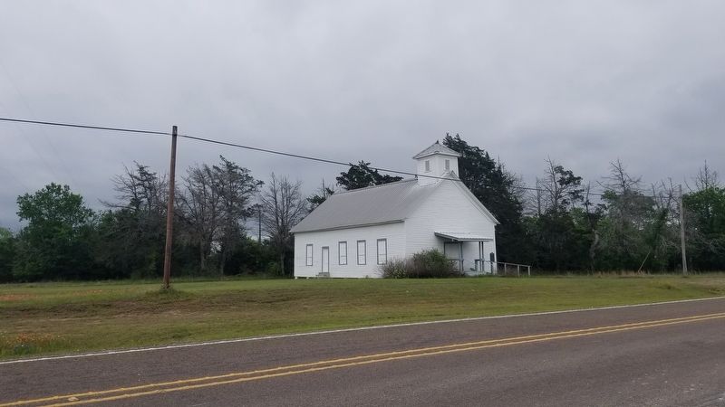 The view of the Bedias First Baptist Church and Marker from the street. Click for full size. The view of the Bedias First Baptist Church and Marker from the street image. Click for full size.