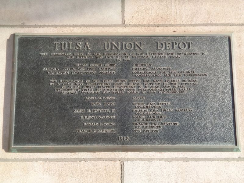 Tulsa Union Depot Marker image. Click for full size.