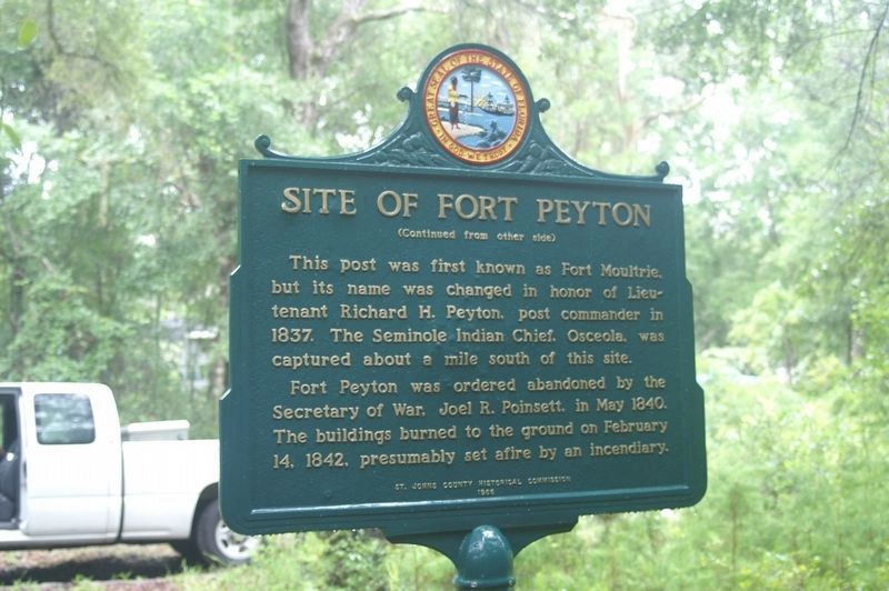 Site of Fort Peyton Marker without lichens Side 2 image. Click for full size.