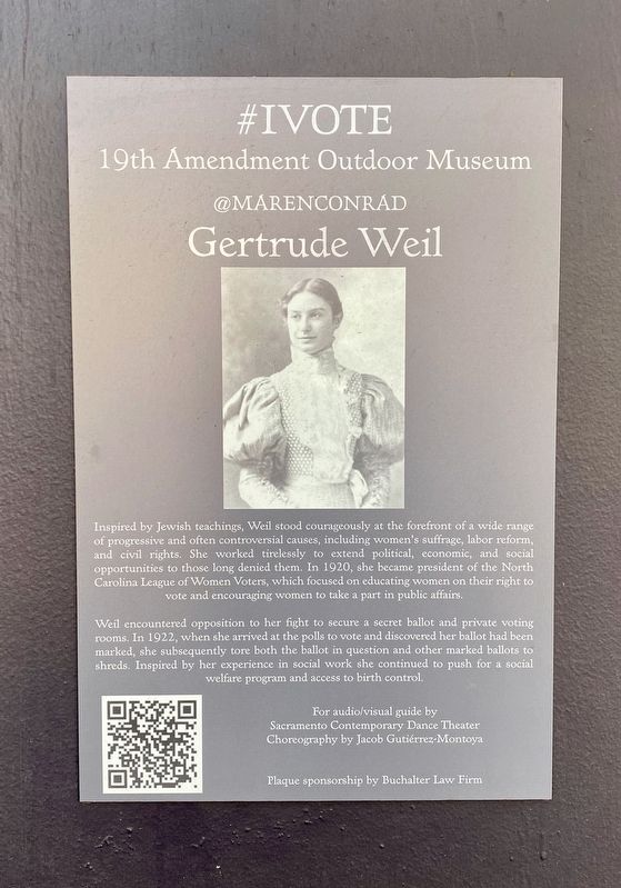 Gertrude Weil Marker image. Click for full size.