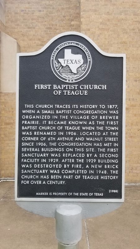 First Baptist Church of Teague Marker image. Click for full size.