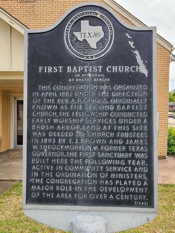 First Baptist Church of McKinney at Drexel Street Marker image. Click for full size.