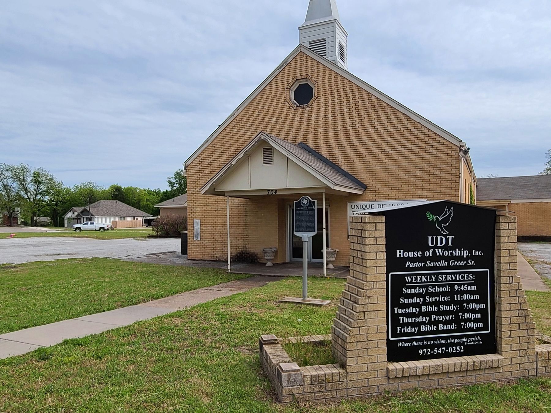First Baptist Church of McKinney at Drexel Street and Marker image. Click for full size.