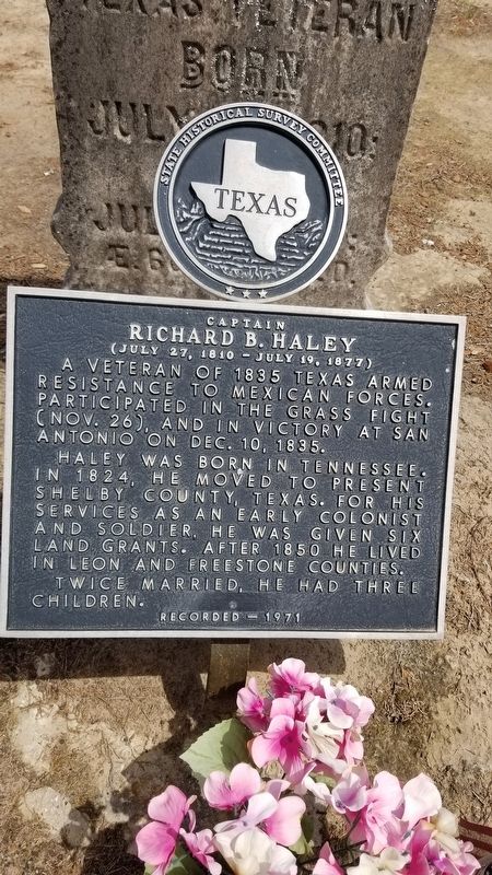 Captain Richard B. Haley Marker. Click for full size. Captain Richard B. Haley Marker image. Click for full size.