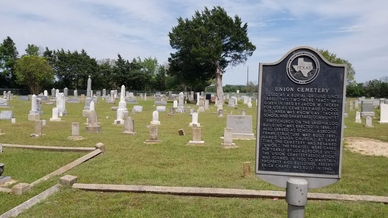 The Union Cemetery Marker in the cemetery image. Click for full size.