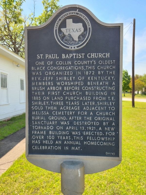 St. Paul Baptist Church Marker image. Click for full size.