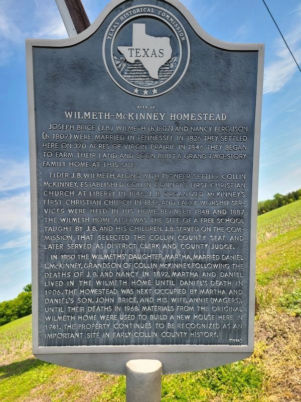 Site of Wilmeth-McKinney Homestead Marker image. Click for full size.