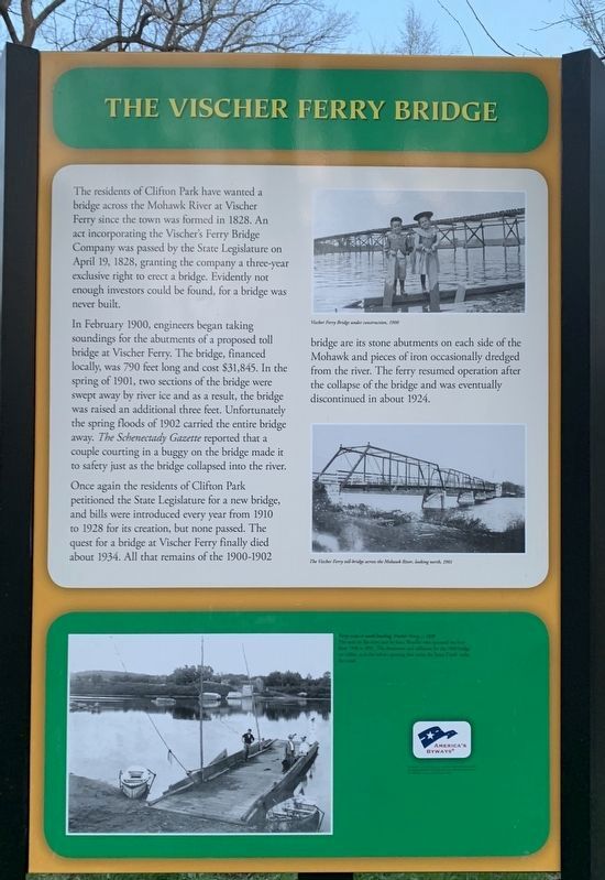 The Vischer Ferry Bridge Marker image. Click for full size.