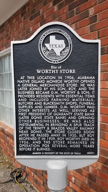 Site of Worthy Store Marker. Click for full size. Site of Worthy Store Marker image. Click for full size.