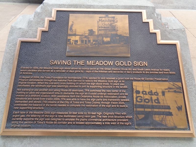 Saving the Meadow Gold Sign Marker image. Click for full size.