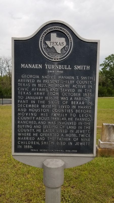 Manaen Turnbull Smith Marker image. Click for full size.