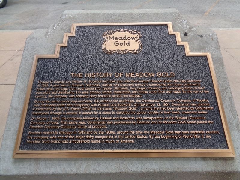 The History of Meadow Gold Marker. Click for full size. The History of Meadow Gold Marker image. Click for full size.