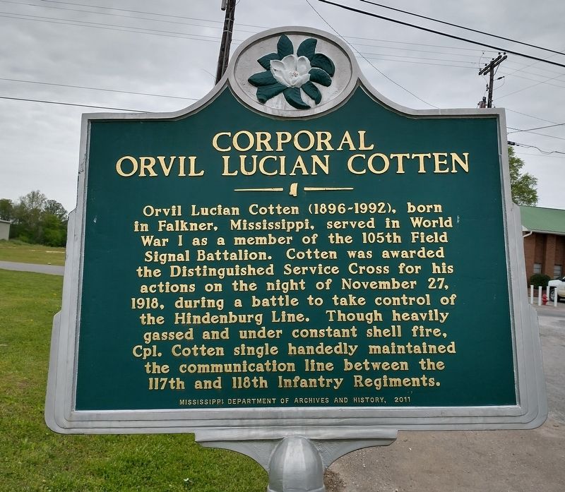Corporal Orvil Lucian Cotton Marker. Click for full size. Corporal Orvil Lucian Cotton Marker image. Click for full size.