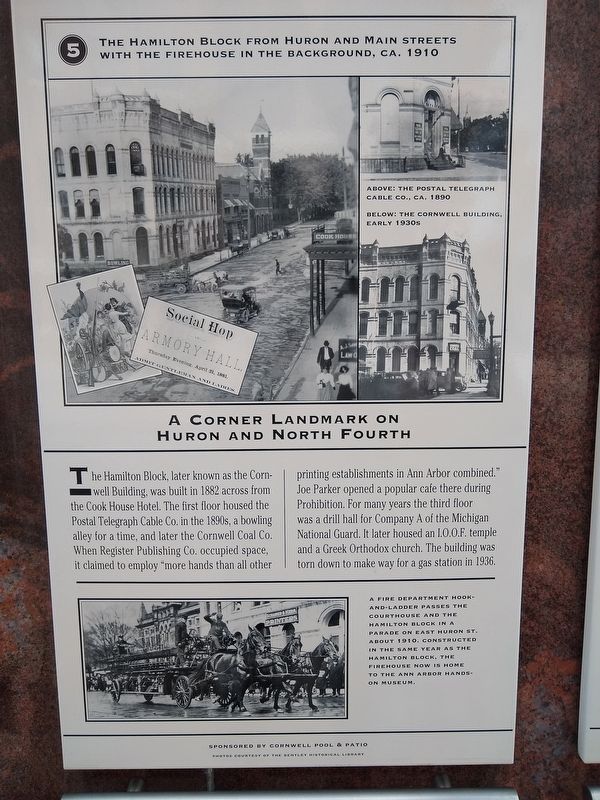 A Corner Landmark on Huron and North Fourth Marker image. Click for full size.