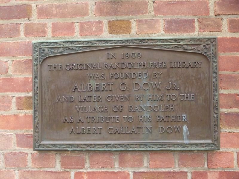 Plaque on red brick library building image. Click for full size.