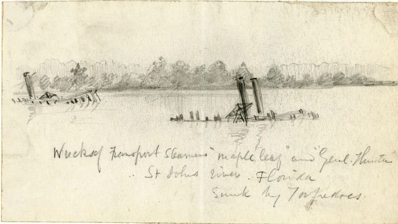 Wreck of Transport Steamers “Maple Leaf” and “Genl. Hunter”. Click for full size. Wreck of Transport Steamers “Maple Leaf” and “Genl. Hunter” image. Click for full size.