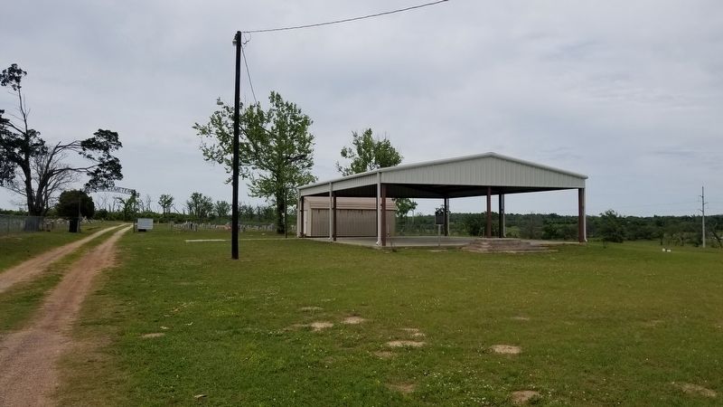 The view of the Concord Missionary Baptist Church Marker from the parking area. image. Click for full size.